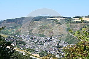 Andernach, Germany - 08 11 2022: Leutesdorf, seen from Krahnenberg on the other side of the Rhine