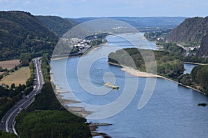 Andernach, Germany - 08 27 2020: oil transport ship on the Rhine