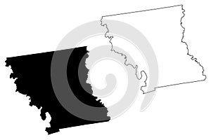 Anderson County, Texas map vector