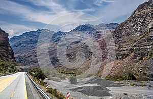 Andes mountain landscape on the way to Chile