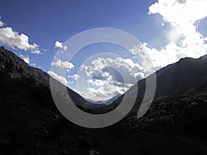 Andes mountains in Achibueno Valley, Linares, Maule, Chile