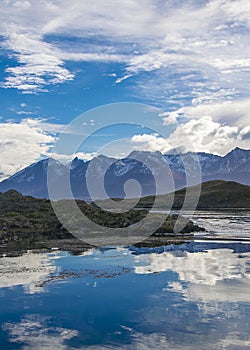 Andes mountains and beagle channel, tierra del fuego, argentina