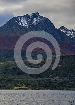 Andes mountains and beagle channel, tierra del fuego, argentina