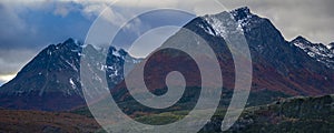 Andes mountains and beagle channel, tierra del fuego, argentina