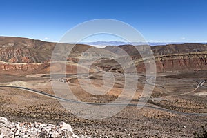 Andes mountains close to the Salinas Grandes salt flats in Salta, North Argentina