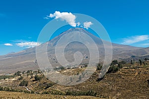 Andes mountains of South America in Peru