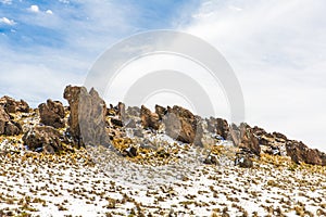 The Andes, Road Cusco- Puno, Peru,South America. 4910 m above. The longest continental mountain range in the world