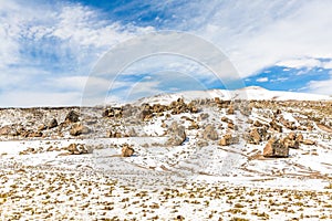 The Andes, Road Cusco- Puno, Peru,South America. 4910 m above. The longest continental mountain range in the world