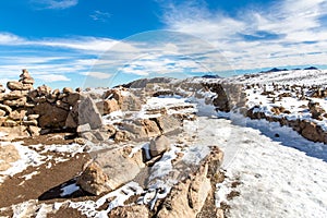 The Andes, Road Cusco- Puno, Peru,South America. 4910 m above. The longest continental mountain range in the world