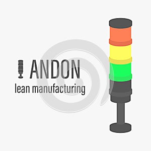 Andon vector illustration. Lean manufacturing tool icon