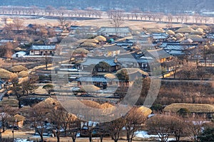 Andong Hahoe Folk Village viewed from above