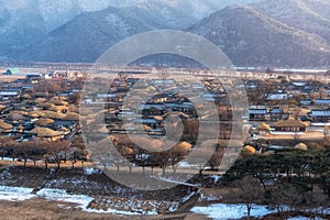 Andong Hahoe Folk Village viewed from above