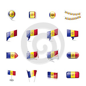 Andora flag, vector illustration on a white background