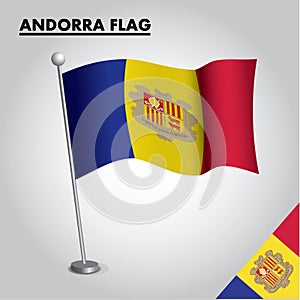 Andorra flag National flag of Andorra on a pole