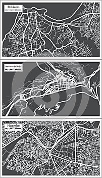 Andorra la Vella, Huambo and Cabinda Angola City Map Set