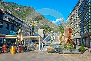 ANDORRA LA VELLA, ANDORRA, SEPTEMBER 29, 2017: Noblesse du Temps sculpture designed by Salvador Dali in Andorra la Vella