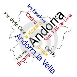 Andorra map and cities