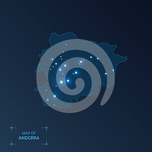 Andorra map with cities.