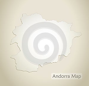 Andorra map old paper background
