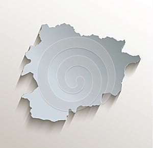 Andorra map white blue card paper 3D