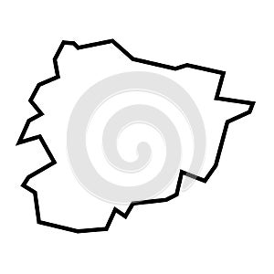 Andorra vector country map thick outline icon