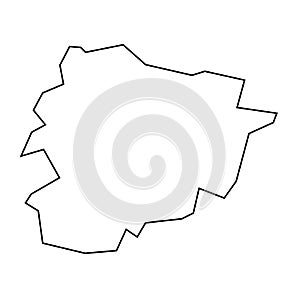 Andorra vector country map thin outline icon