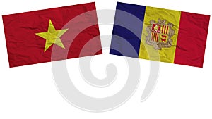 Andorra and Vietnam Flags Together Paper Texture Illustration