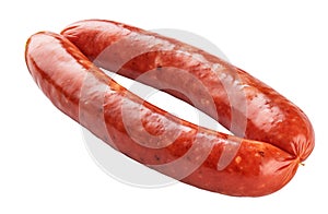 andouille sausage isolated on white