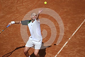 Andre Agassi serving