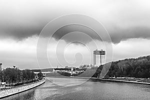 Andreevskaya embankment of the Moscow River.