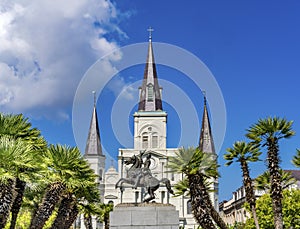Andrew Jackson Square Statue Saint Louis Cathedral New Orleans Louisiana