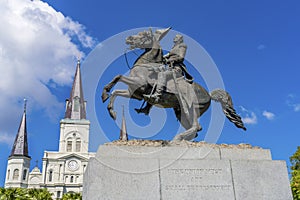 Andrew Jackson Statue Saint Louis Cathedral New Orleans Louisiana