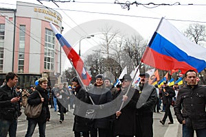 Andrey Makarevich and Irina Prokhorova on the peace March