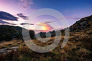 Andringitra national park, sunset mountain landscape, Madagascar wilderness landscape