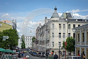 Andriyivsky uzviz (famous tourist street), Kyiv, Ukraine