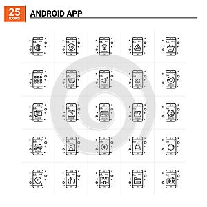25 Android App icon set. vector background