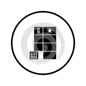 Android, ara, modules, phone, project icon. black vector graphics