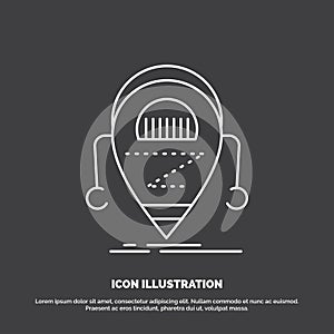 Android, beta, droid, robot, Technology Icon. Line vector symbol for UI and UX, website or mobile application