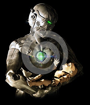 Android taking care of baby