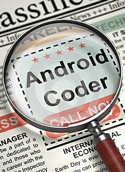 Android Coder Join Our Team. 3D. photo