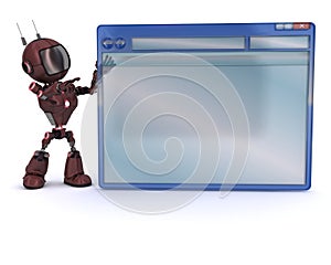 Android with computer window