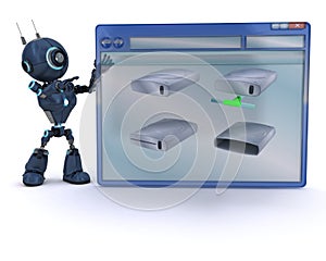 Android with computer window