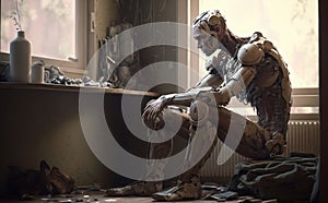 Android Contemplation. created by generative artificial intelligence