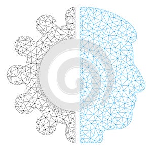 Android Head Polygonal Frame Vector Mesh Illustration