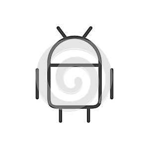 Android icon Thin outline art symbol