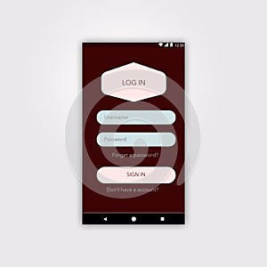 Android Log in User Interface with material design