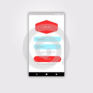 Android Log in User Interface with material design