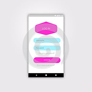 Android Log in User Interface with material design