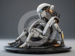 ai robot sitting and thinking