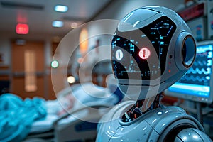 Android medical assistant, showcasing the integration of robotic technology in healthcare to enhance patient care and